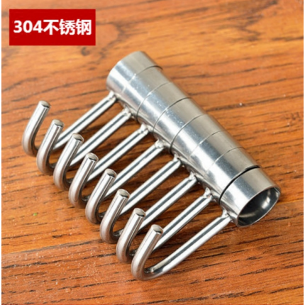 不銹鋼活動(dòng)串鉤掛鉤子創(chuàng)意無(wú)痕排鉤廚衛(wèi)收納置物掛鉤